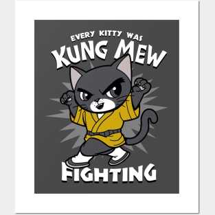 Funny Cute Retro Kung-fu Kitty Retro Meme Gift For Cat Lovers Posters and Art